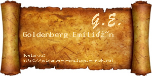 Goldenberg Emilián névjegykártya